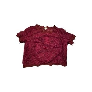 NWOT Women’s Tobi Burgundy Red Lace Top with Bra lining